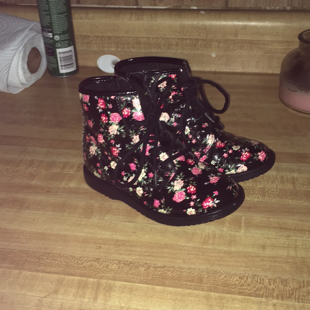Children’s Place floral combat boots